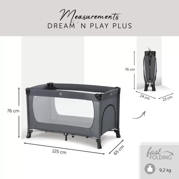 Hauck prenosivi krevetac Dream n play Plus, Grey