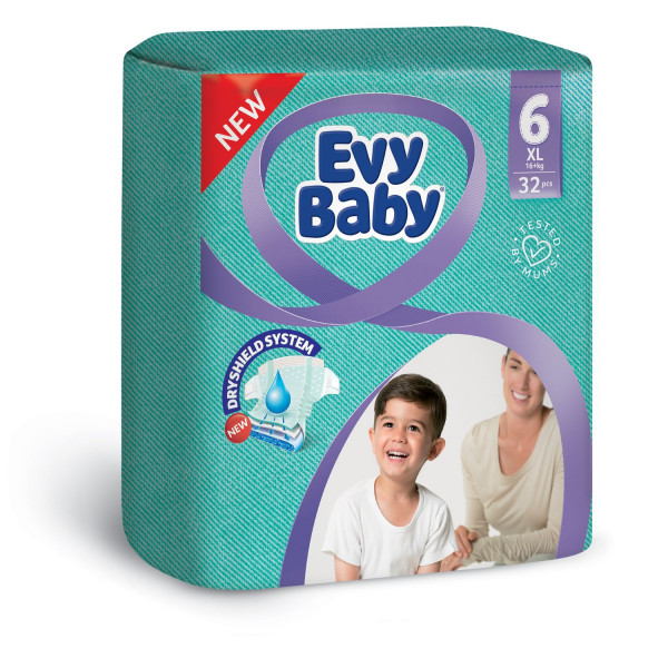 Evy baby pelene 6 XL twinpack 15-30kg 32kom 