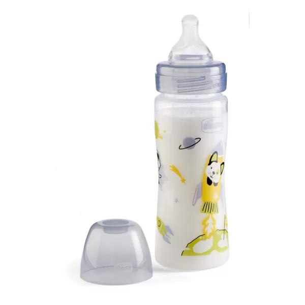 Chicco WB plastična flašica 250ml, silikon, siva