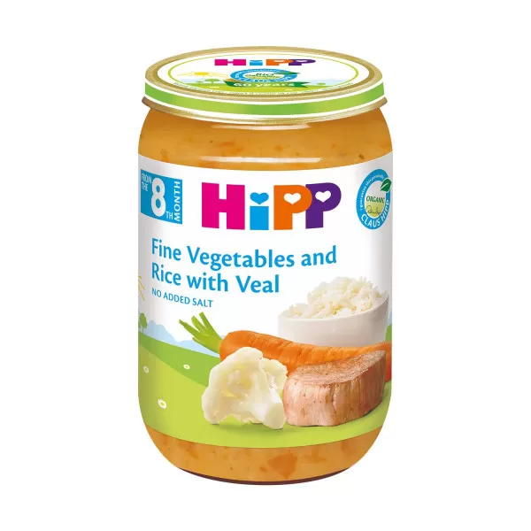 Hipp kašica povrće sa pirinčem i teletinom 220g 
