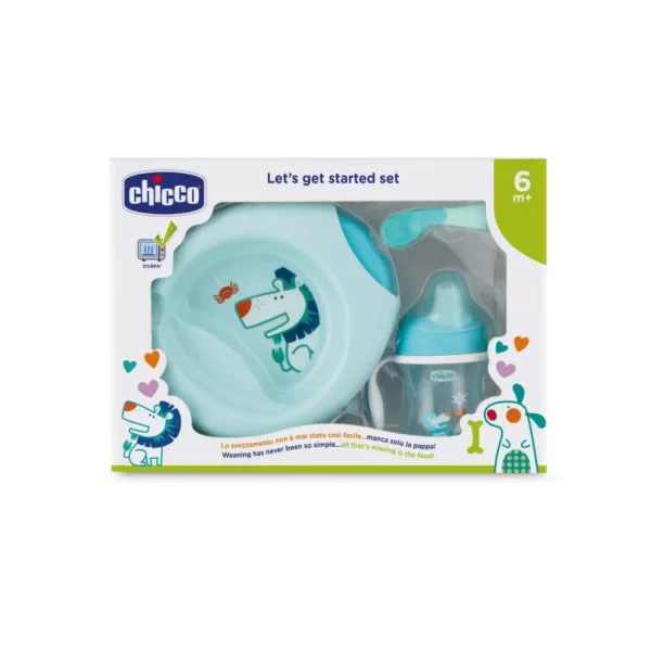 Chicco poklon set 6m+, pribor, plavi 