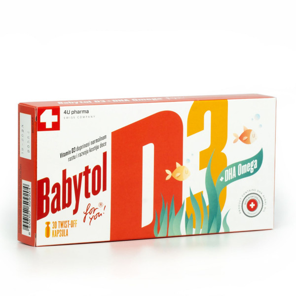 4U Pharma Babytol D3+DHAOmega twist off,30 kapsula 