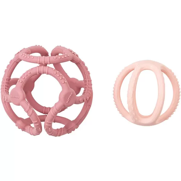 Nattou zvečka u obliku kruga, roze
