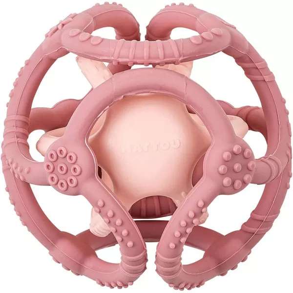 Nattou zvečka u obliku kruga, roze