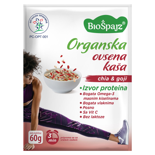 BioŠpajz Ovsena kaša Chia&Goji 60g BIO 