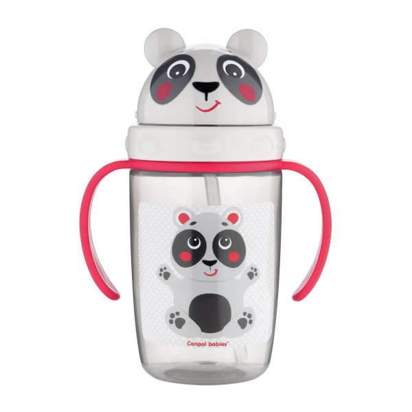 Canpol baby šolja sa slamčicom panda 400ml, 9m+ 