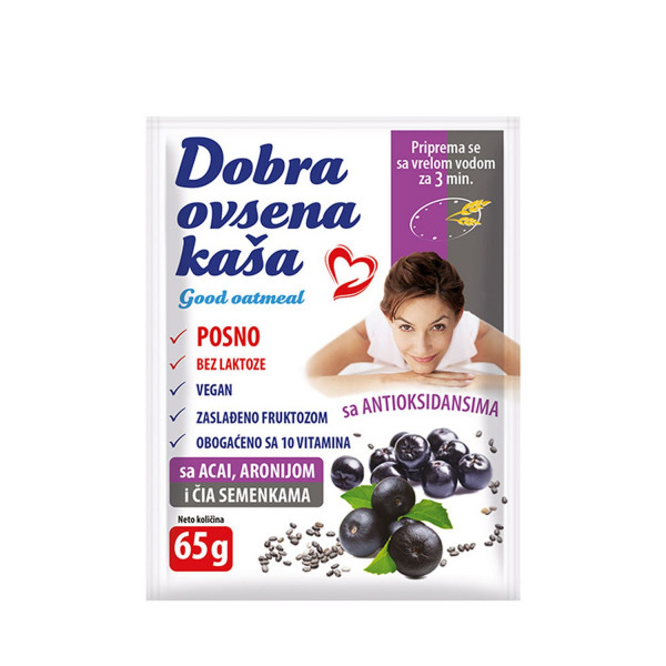 Dobra zob ovs kaša acai, aronija i čia semenke 65g 