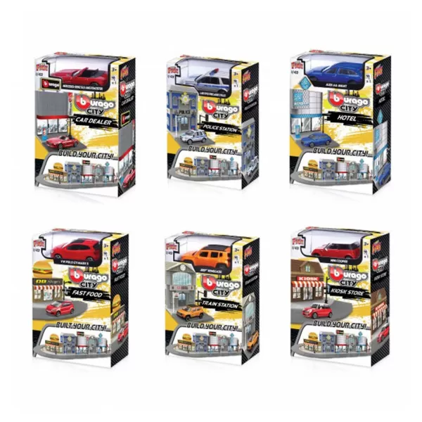 Burago fire city stanica i vozilo 1/43 asst 