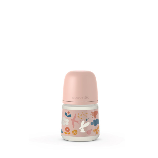 Suavinex flašica spori protok 150ml, roze, 0m+