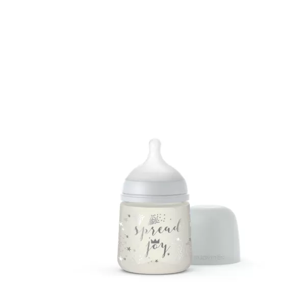 Suavinex flašica spori protok, 150ml, siva, 0m+