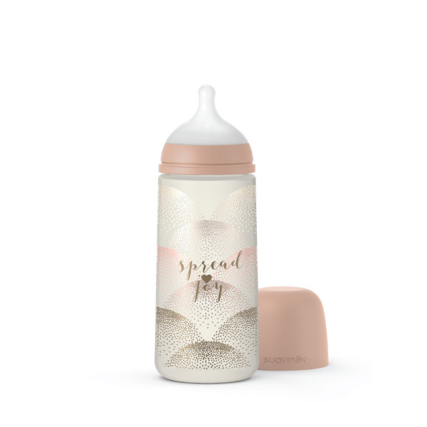 Suavinex flašica brzi protok, 360ml, bež, 6m+