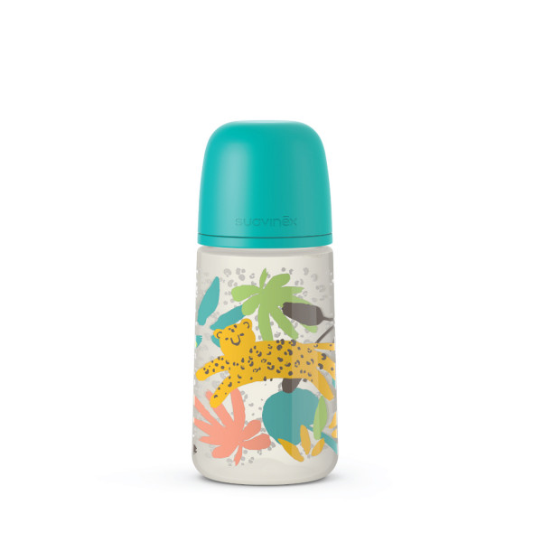 Suavinex flašica srednji protok 270ml, zelena,3m+