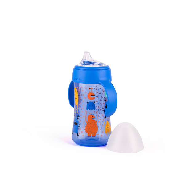 Suavinex flašica sa sil. piskom 270 ml, plava,4m+