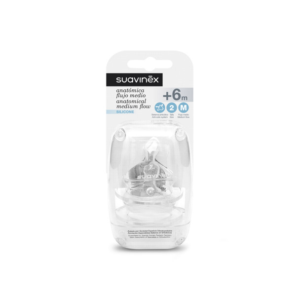 Suavinex cucla sil, srednji protok, 2 kom, 6m+