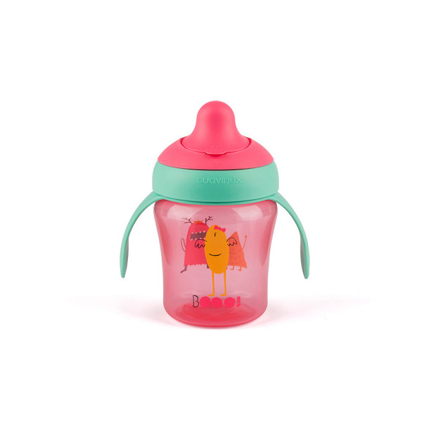 Suavinex šolja sa tvrdim piskom 200 ml, roze , 6m+