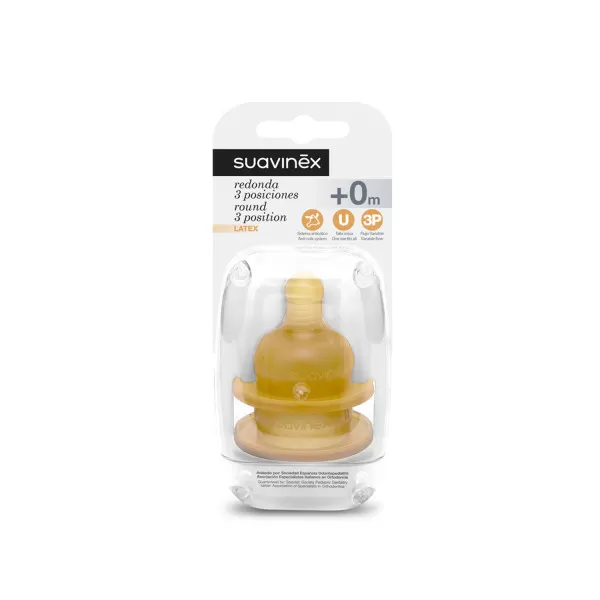 Suavinex cucla okrugla 3P lateks, 2 kom, 0m+