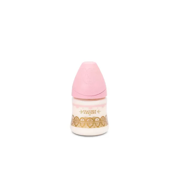 Suavinex flašica s protok 150ml, roze, 0m+ 