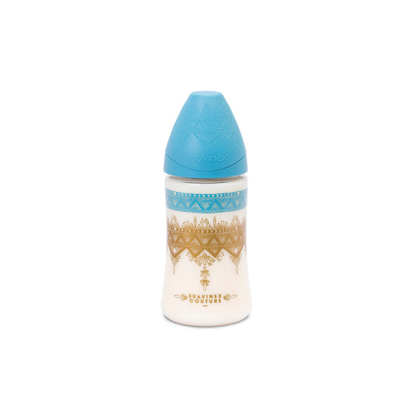 Suavinex flašica 3 protoka 270ml, plava , 0m+