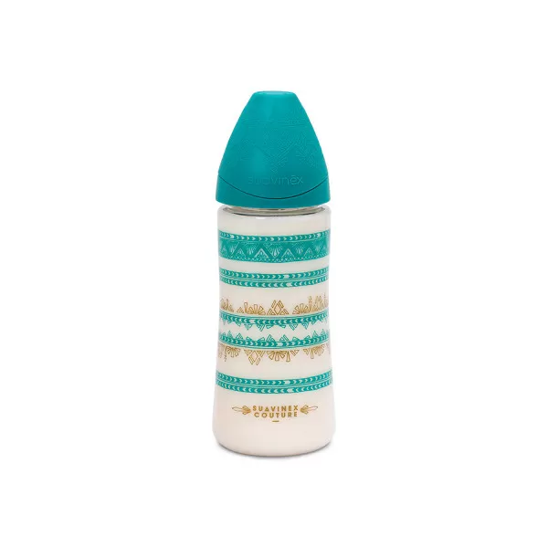 Suavinex flašica brzi protok 360ml, zelena, 4m+ 