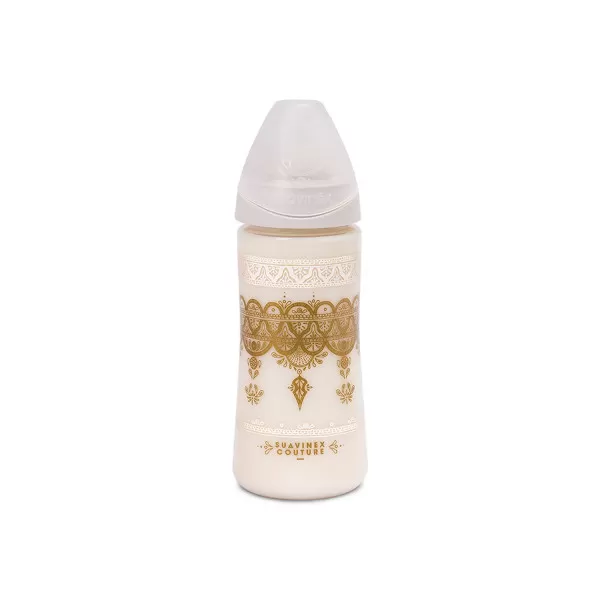 Suavinex flašica brzi protok 360ml, siva, 4m+ 
