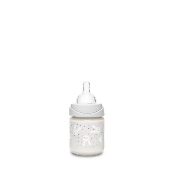 Suavinex flašica stakl 3 protoka 120ml siva 0m+