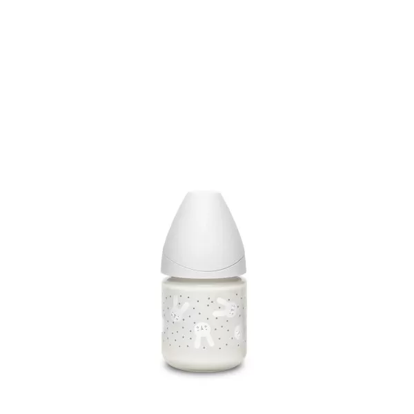 Suavinex flašica stakl 3 protoka 120ml siva 0m+