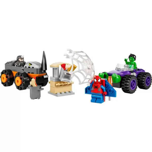 Lego Spidey hulk vs. rhino truck showdown 