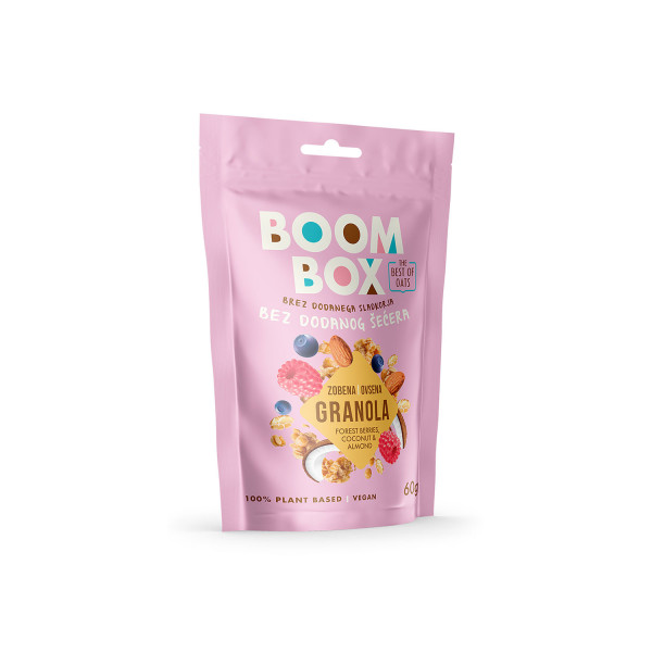 Boom Box ovsena granola šum voće, kokos, badem 60g 