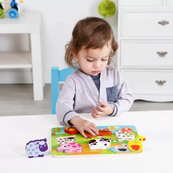 Tooky toy drvena puzzla umetaljka - farma