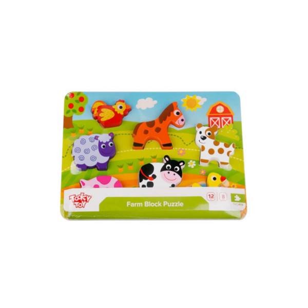 Tooky toy drvena puzzla umetaljka - farma 