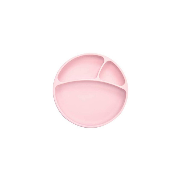 Minikoioi silikonski tanjir Portions pink