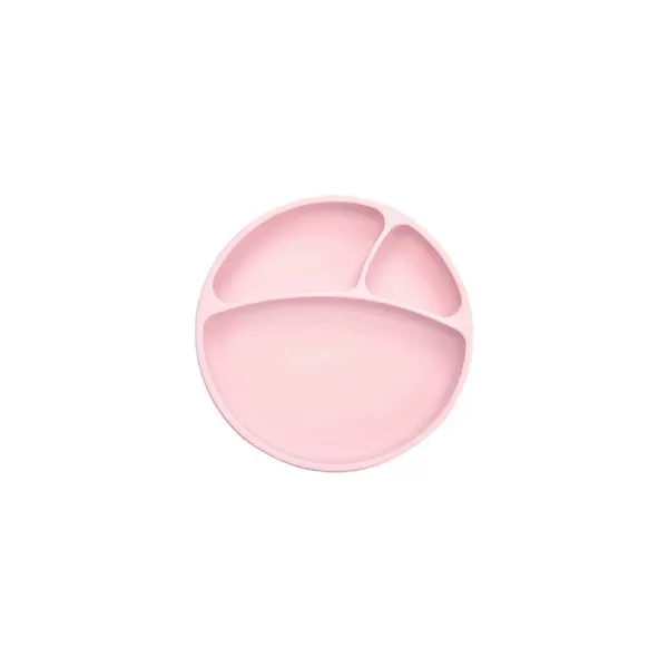 Minikoioi silikonski tanjir Portions pink 