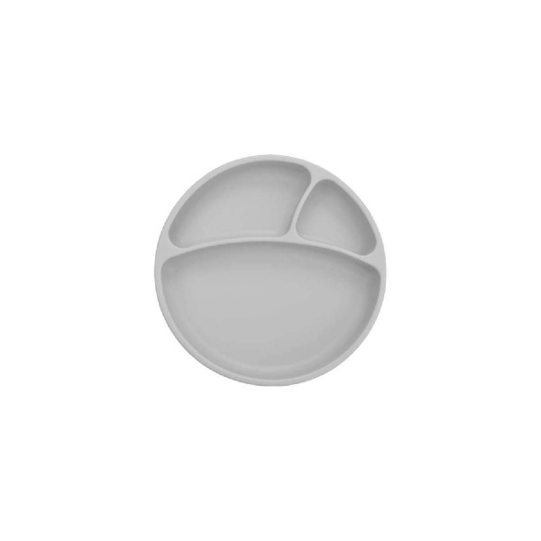 Minikoioi silikonski tanjir Portions sivi