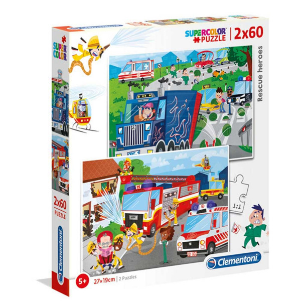 Clementoni puzzle 2x60 rescue heroes