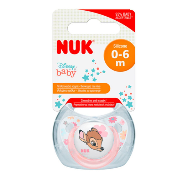 Nuk laža silikon Bambi, vel 1, 0-6M 