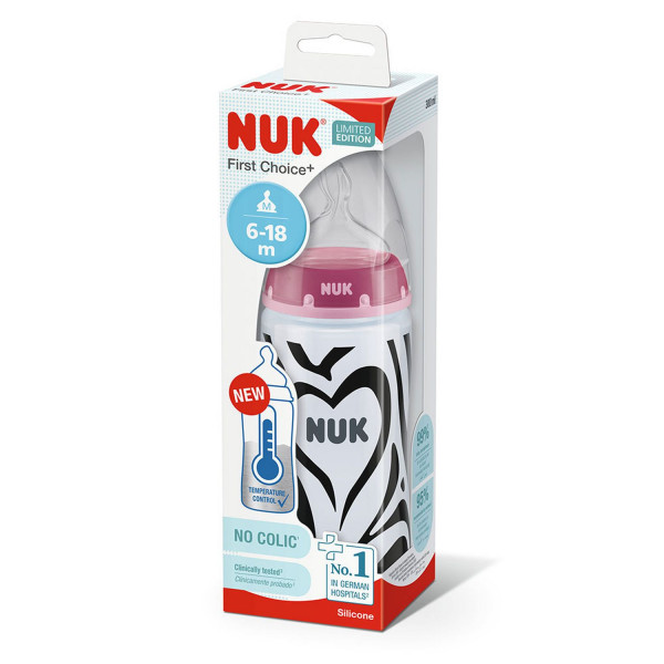 Nuk FC flašica sa tem. Indik monohrom, 300ml 6-18M 