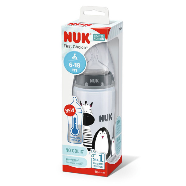 Nuk FC flašica sa tem. Indik monohrom, 300ml 6-18M 