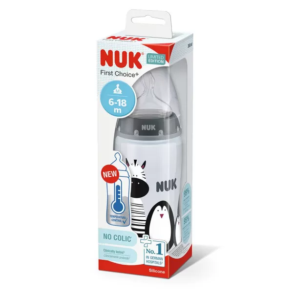 Nuk FC flašica sa tem. Indik monohrom, 300ml 6-18M