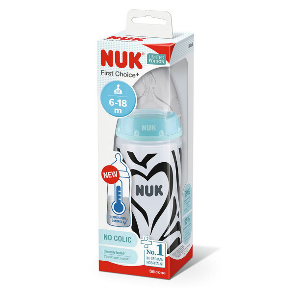 Nuk FC flašica sa tem. Indik monohrom, 300ml 6-18M 