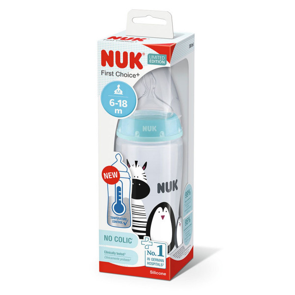 Nuk FC flašica sa tem. Indik monohrom, 300ml 6-18M 