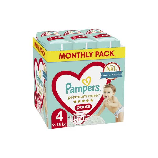 Pampers pants pelene monthly 4 prem. 9-15kg 114kom 