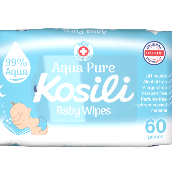 Kosili baby vlažne maramice aqua pure 60kom 