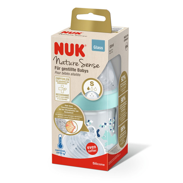 Nuk NS staklena flašica sa term ind 120ml, S