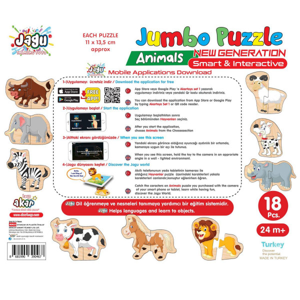 Jumbo puzzle 18el. - životnije