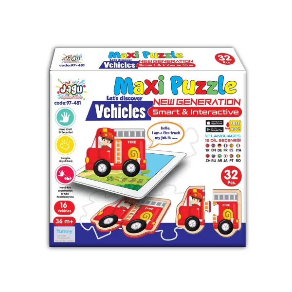 Maxi puzzle 32el. - vozila sa aplikacijom 