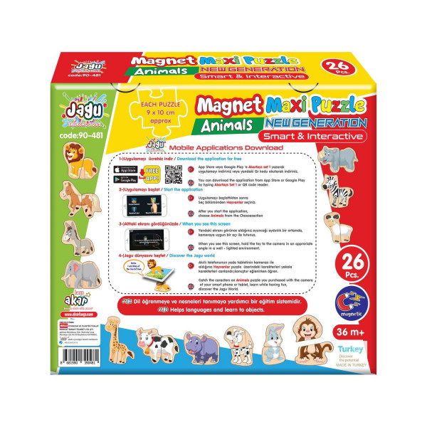 Magnetne puzzle 26el.- životinje