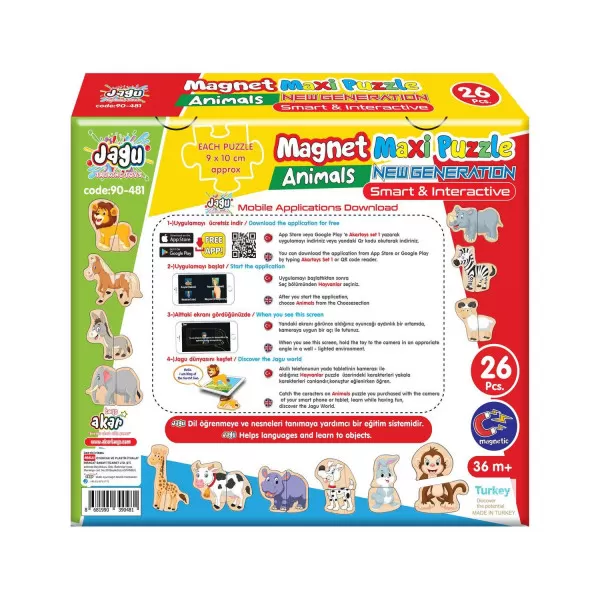 Magnetne puzzle 26el.- životinje