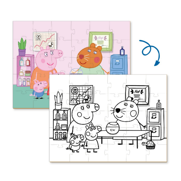Dodo Peppa puzzle+bojanka 2u1 porodica, 30 komada