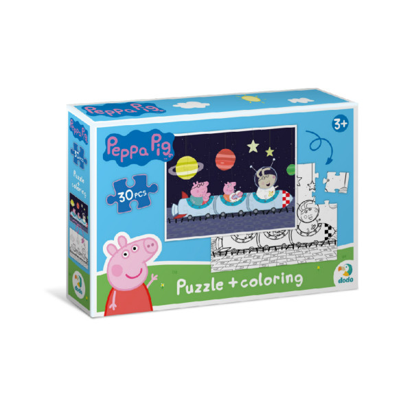 Dodo Peppa puzzle+bojanka 2u1,svemir 30 komada 