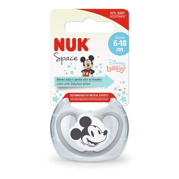 Nuk varalica Mickey space box, silikon, vel 2